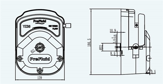 Easy-Loading-Pump-Head-YZ35-Dimension Easy-Loading-Pump-Head-YZ35-Dimension