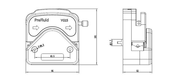 Easy-Loading-Pump-Head-YG15-Dimension Easy-Loading-Pump-Head-YG15-Dimension