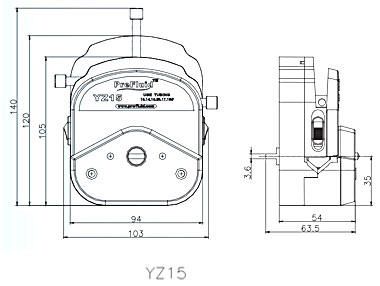 Easy-Loading-Pump-Head-YZ15-Dimension