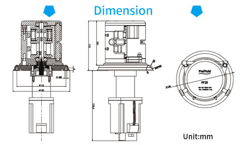 OEM-DC-brushless-motor-PF25-Dimension